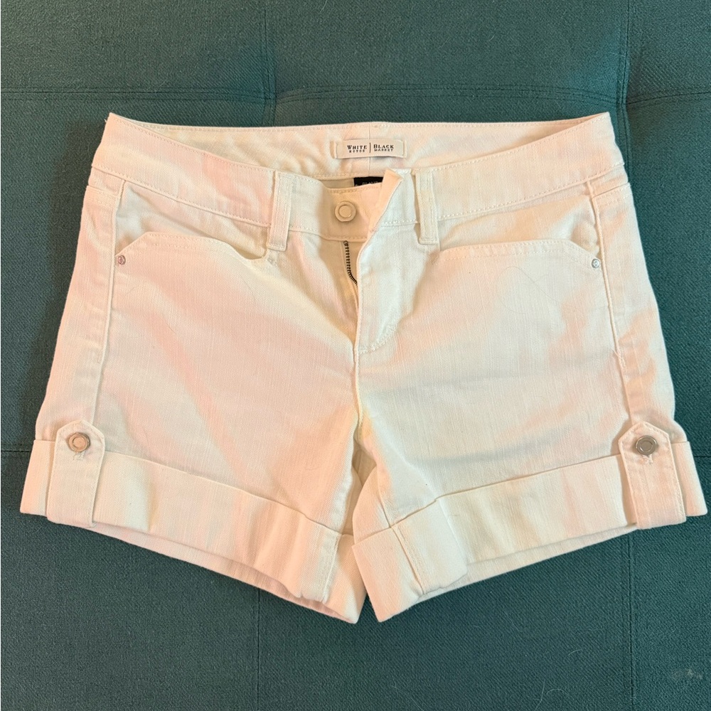 White House Black Market Cream Jean Shorts